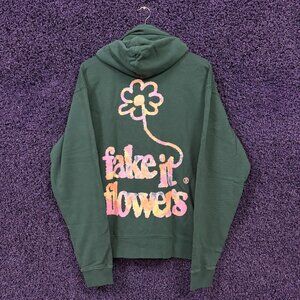 Beabadoobee Fake It Flowers Oversized Zip-Up Hoodie Size Medium